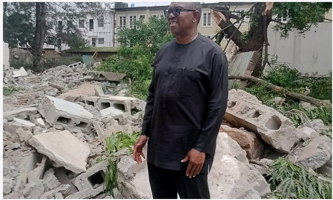 Peter Obi’s brother’s  property in Lagos demolished… It’s act of rascality – Obi