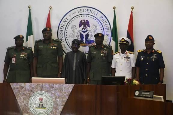 Tinubu decorates new Service Chiefs, charges them crush emerging threats, restore full security