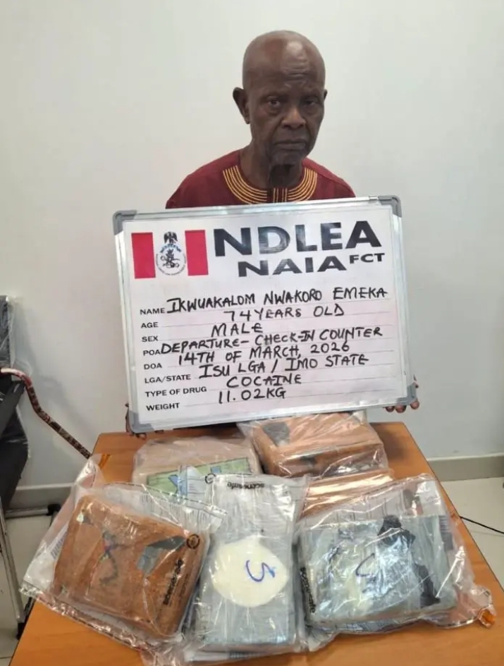 Grandpa drug mule nabbed at Abuja airport as NDLEA cracks down on nationwide narcotics network